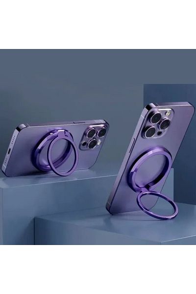 REDz Accessories Magsafe Ring Holder, Ultra Grip, Rotating and Adjustable, Strong Magnets, Metal, Purple
