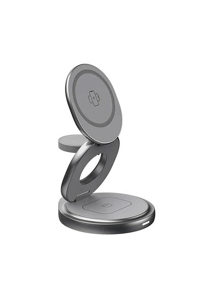 REDz Accessories 3 In 1 Foldable Wireless Charger, Magsafe, Multifunctional, 15w, Gray