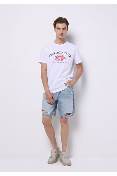Colin's Loose Straight Fit Mid Waist Straight Men's Indigo Jean Shorts