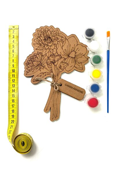 M&T WORKSHOP 5'li Paket Ahşap Boyama Buket Canım Anneme Çiçek Boyama Anneler ...