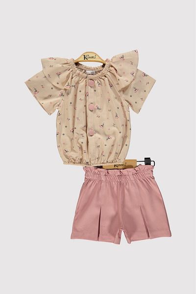 Lux Kumru Gathered Girl's Double Set