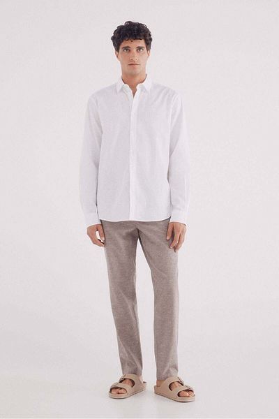 Springfield Slim Fit Linen Chinos Trousers