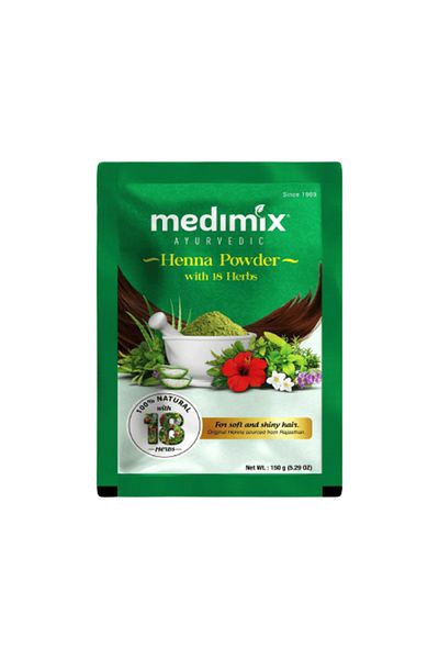 Medimix Henna Powder with 18 Herbs - For Soft & Shiny Hair - 100% Natural Hair Color - 150 g