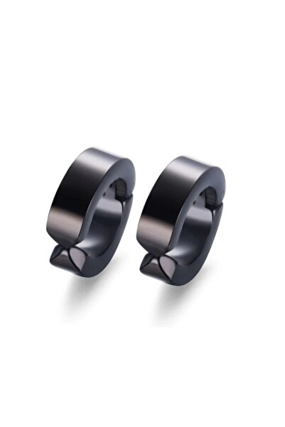 Mercan Aksesuar Black Stainless Steel Men's Women's Non-Perforated Magnet Ear...