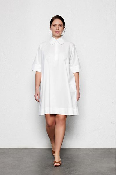 LUOKK Magnus Plus Size Mini Shirt Dress White