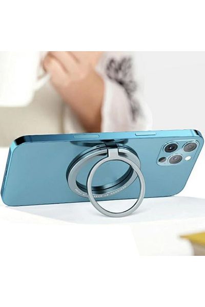 REDz Accessories Magsafe Ring Holder, Ultra Grip, Rotating And Adjustable, Strong Magnets, Metal, Silver