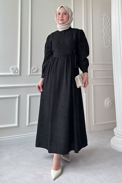 InStyle Cross Tie Black Dress