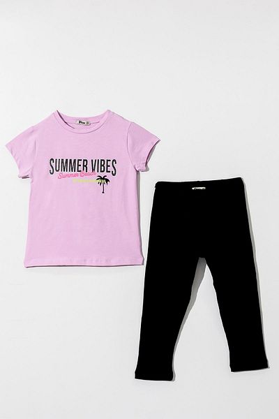 HAUSEkids 6-9 Years Summer Vibes Girl's Set-Lilac