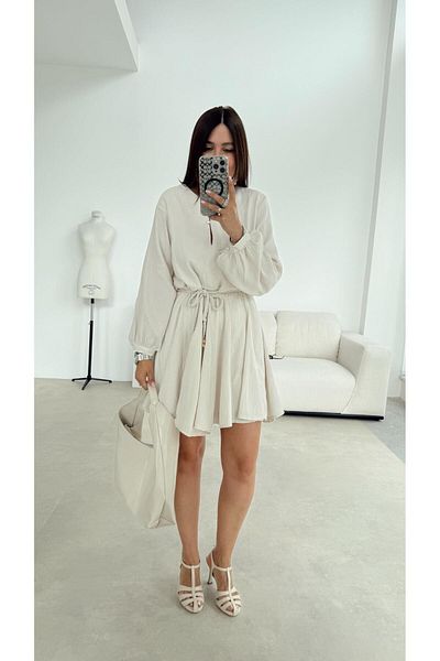 ELVAN TOLON Muslin Beige Dress