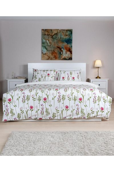 Menderes Home Σετ Παπλωματοθήκη Ζευγάρι Cotton Collection Fleur