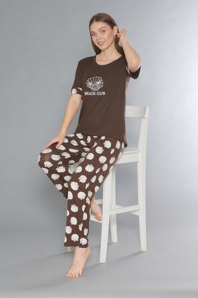 FLZ Short Sleeve Summer Viscose Pajama Set Beach Club 88-110