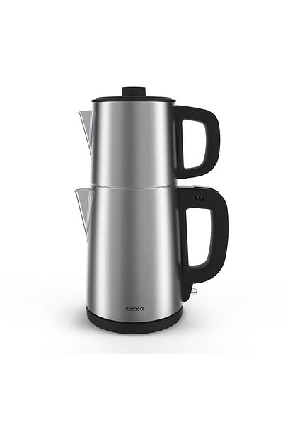 Karaca Teabig XL 2 in 1 Steel Tea Maker and Water Heater Inox
