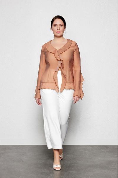 LUOKK Alleia Oversize Semi Transparent Blouse Brown