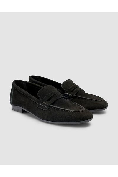 Cabani 100% Genuine Leather Black Suede Women's Loafer
