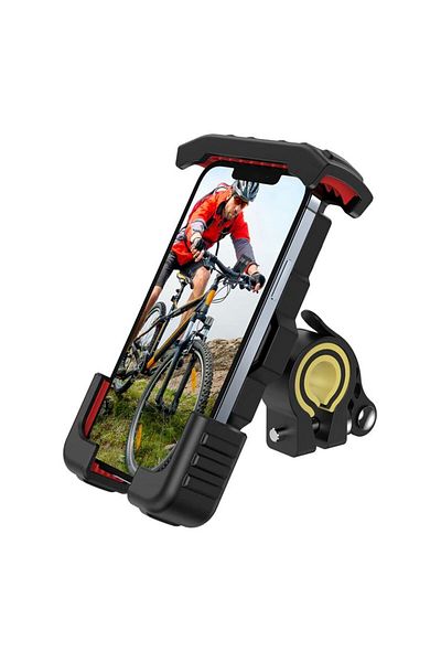 REDz Accessories Suport telefon bicicletă, montare ghidon, rotativ, Joyroom JR-ZS264, negru-roșu