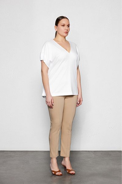 LUOKK Anko Sleeve Gathered Plus Size Blouse White