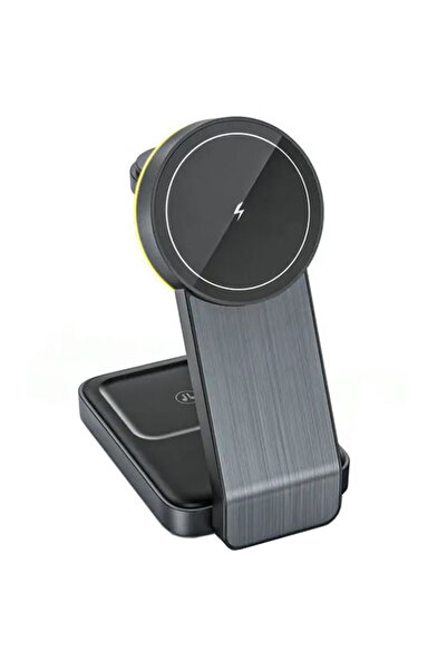 REDz Accessories Βάση 3 σε 1 με ζεστό φως, ασύρματη φόρτιση 15W, μαγνητική και πτυσσόμενη, μοντέλο G-A24, μαύρη