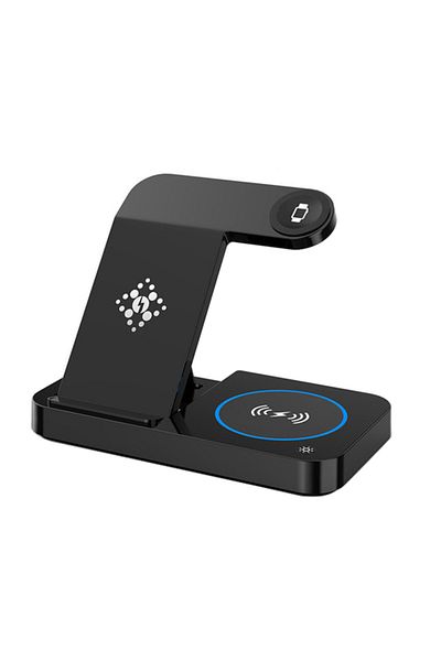 REDz Accessories 4 In 1 Desk Stand, Multi Charge B-18, 15w Wireless Charging, Universal, Black