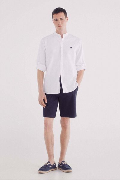 Springfield Two-tone Structured Mao Shirt