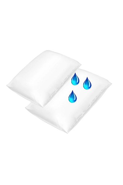 Kotonia Home Set de 2 fețe de pernă - poliester impermeabil, 50x70 cm, alb