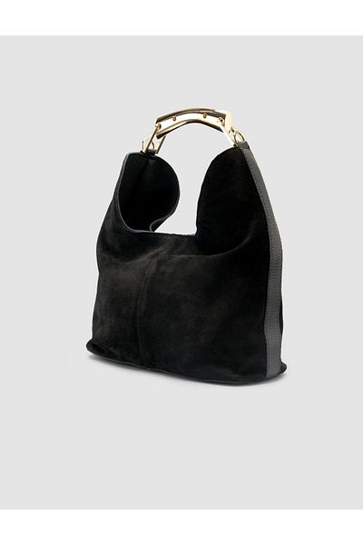 Cabani 100% Genuine Leather Black Women's Suede Bag