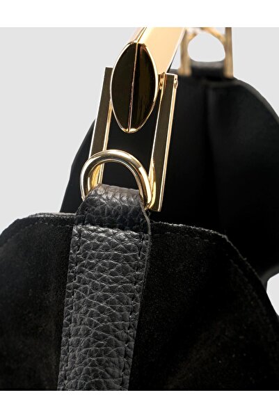 Cabani 100% Genuine Leather Black Women's Suede Bag
