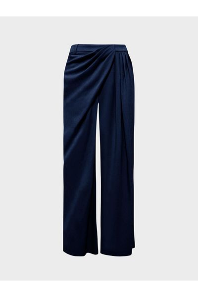 RİVUS Pleated Detailed Design Trousers - Navy Blue