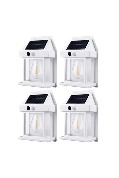 NEXTLY Set 4 X Lampa Solara De Exterior Cu Bec , 3 Moduri De Functionare, Senzori De Miscare