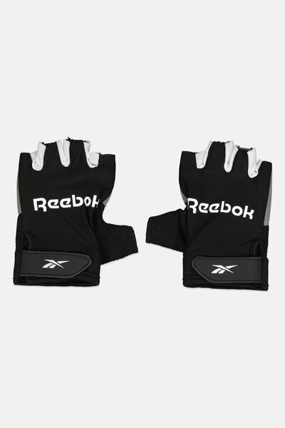 Reebok Men Brand Logo Fitness Gloves, Black