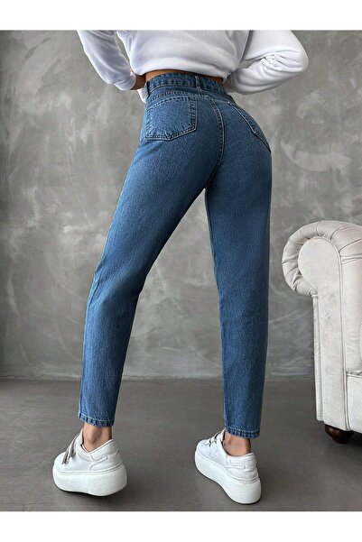 Dema Yüksek Bel Pamuklu Mom Jean