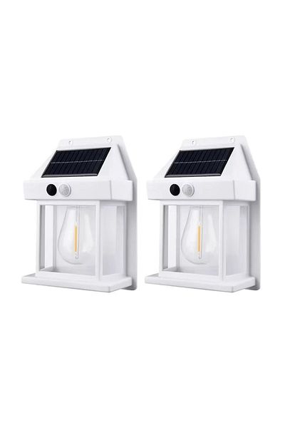 NEXTLY Set 2 X Lampa Solara De Exterior Cu Bec , 3 Moduri De Functionare, Senzori De Miscare
