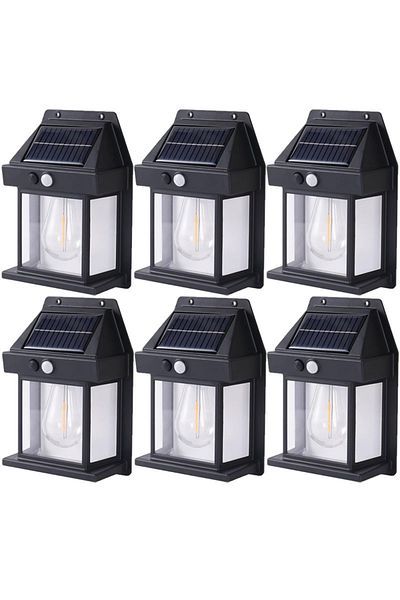 NEXTLY Set 6 X Lampa Solara De Exterior Cu Bec , 3 Moduri De Functionare, Senzori De Miscare
