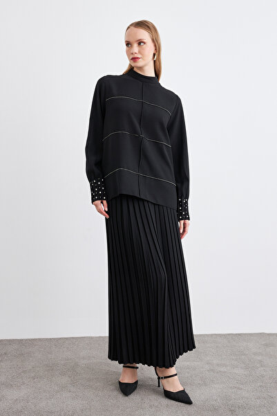 VAVİNOR Arin Pleated Double Suit - Black