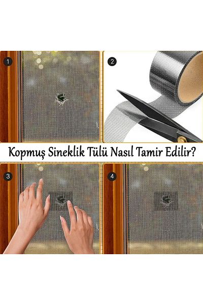 NZB Adhesive Fly Screen Tulle Repair Tape Ripped Torn Hole Fiber Tulle Pasting 48 mm X 2 Meters Black