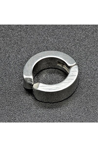 MAZEN 1 Adet Sıkıştırmalı Deliksiz Çelik Gümüş Unısex Küpe Fake Küpe