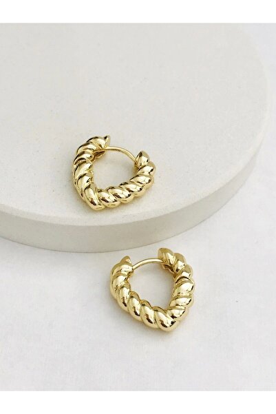 Mercan Aksesuar Çelik Burgu Kalp Küpe