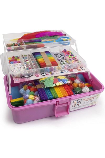 Yelajoy DIY Kids Arts and Crafts Supplies Set, Perfect for Toddlers, School Projects and Homeschool