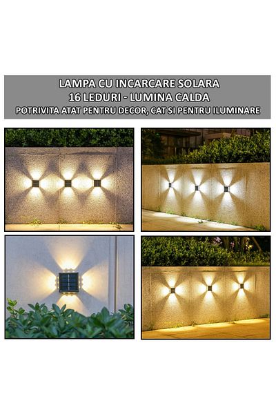 NEXTLY Set 6 X Lampa Decorativa De Exterior Cu Incarcare Solara , Pentru Perete/gard, Senzor