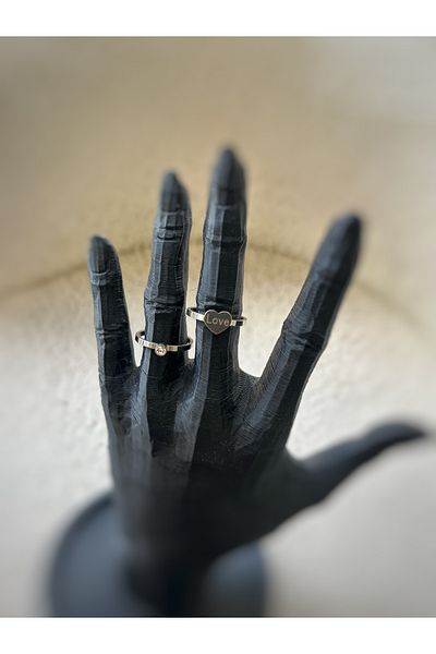 Ülkü Set of 2 Women's Steel Rings (Size 19)