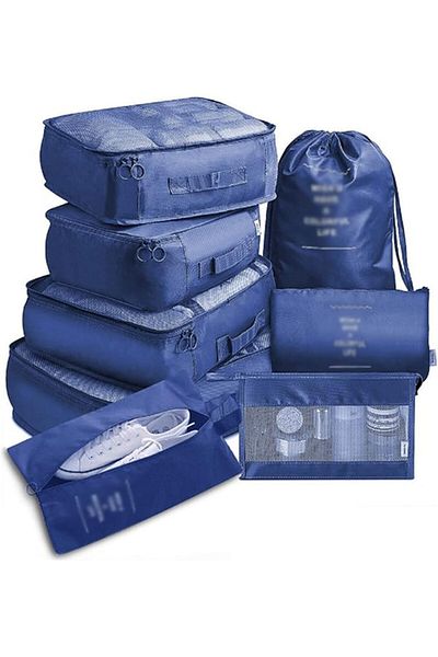 COOYA 7 Set Travel Cubes,Tear-Resistant Nylon Fabric,Soft Mesh Top Keeps Clothes Dry,for Travel Camping