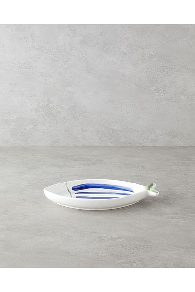 English Home Marinique Porcelain Boat Plate 26.5 cm Blue-Green