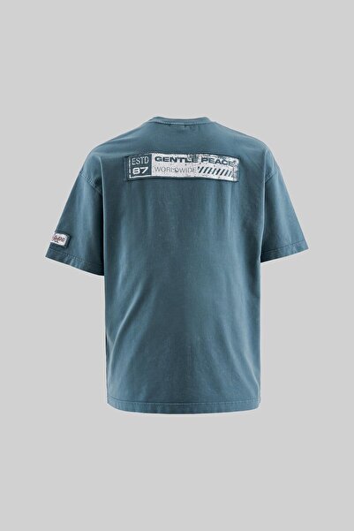 Machinist Ανδρικό μπλουζάκι με πολλαπλές στάμπες που πλένεται oversized Ghost