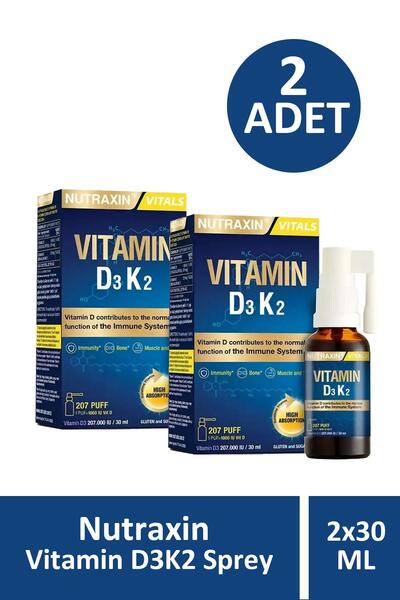 Nutraxin Vitamin D3K2 Sprey 30 ml 2 Adet