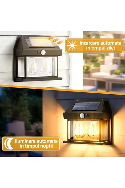NEXTLY Set Of 10 X 3-bulb Outdoor Solar Lamp, 3 Operating Modes, Black