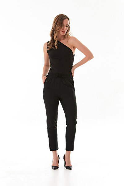 Fulla Moda Basic Beli Lastikli Carrot Fit Kumaş Pantolon