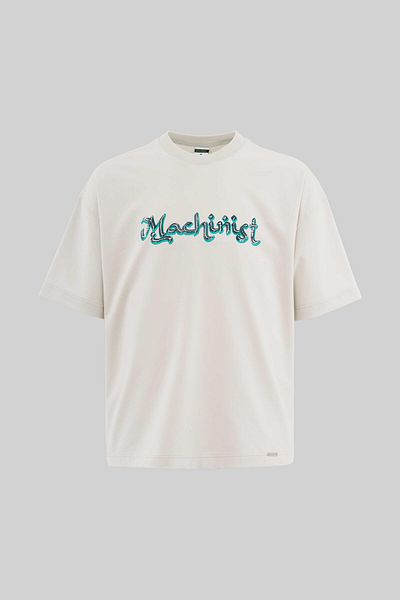 Machinist Men's Mud Technical Printed Oversize Space Gray T-Shirt
