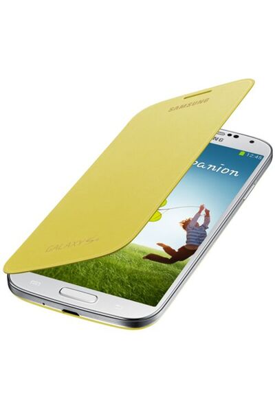 Samsung Galaxy S4 Ile Uyumlu Flip Cover Kılıf Sarı Ef-fı950byegww