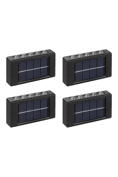 NEXTLY Set 4 x lampa decorativa cu incarcare solara NEXTLY, pentru perete/gard, negru