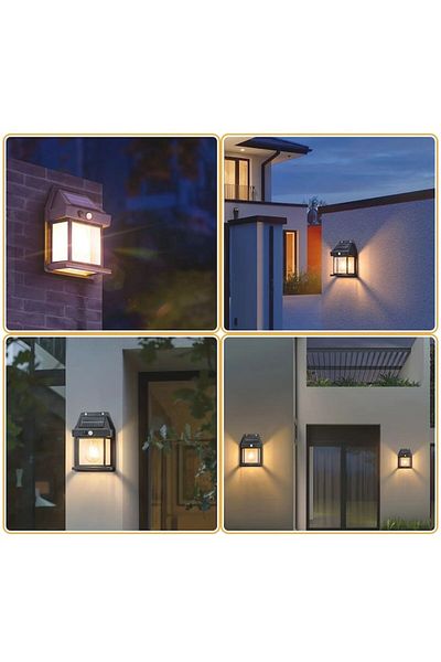 NEXTLY Set 4 X Lampa Solara De Exterior Cu Bec , 3 Moduri De Functionare, Senzori De Miscare