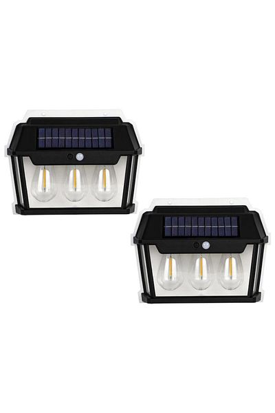 NEXTLY Set 2 X Lampa Solara De Exterior Cu 3 Becuri , 3 Moduri De Functionare, Senzori De Miscare